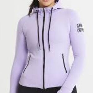 Gym+Coffee Lavender Zip Hoodie Athleisure Jacket Size S